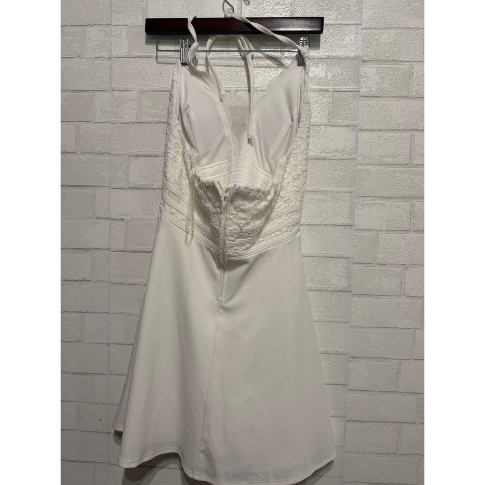 Speechless Women’s Lace Halter Mini Dress Formal Bridal Prom White Size Large - Picture 4 of 5